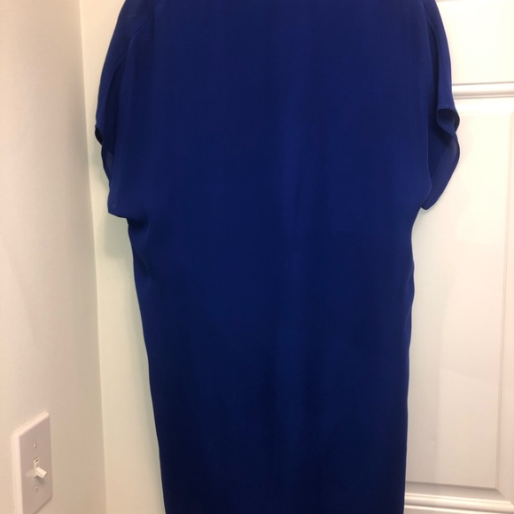 Vince Blue Silk Cap Oversized Popover Dress - Picture 8 of 8
